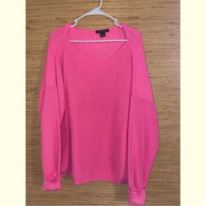 Woman’s Pink Millie Mozart Waffle Knit Sweater
